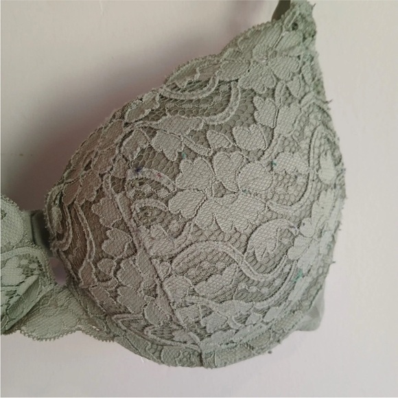 Xhilaration Push Up Bra 36B Green Lace Underwire Adjustable Straps - Picture 4 of 8